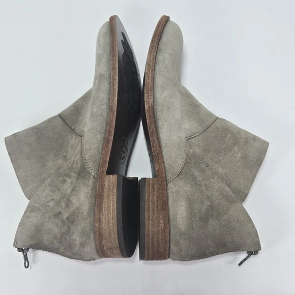 Kork-Ease Ryder Taupe Suede Leather Ankle Bootie Boots w/zippered Heels Size 10M - Picture 8 of 11